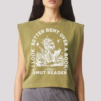 I Look Better Bent Over A Book Smut Reader Garment-Dyed Women's Muscle Tee