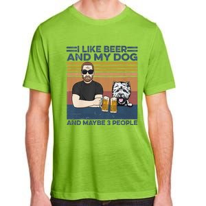 I Like Beer My Dog And Maybe 3 People Funny Dog Lovers Gift Adult ChromaSoft Performance T-Shirt