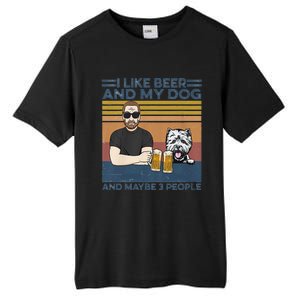 I Like Beer My Dog And Maybe 3 People Funny Dog Lovers Gift Tall Fusion ChromaSoft Performance T-Shirt