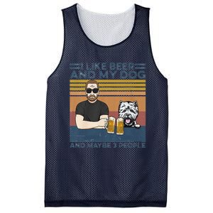 I Like Beer My Dog And Maybe 3 People Funny Dog Lovers Gift Mesh Reversible Basketball Jersey Tank