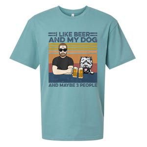 I Like Beer My Dog And Maybe 3 People Funny Dog Lovers Gift Sueded Cloud Jersey T-Shirt