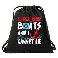 I Like Big Boats And I Cant Lie Drawstring Bag