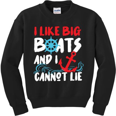 I Like Big Boats And I Cant Lie Kids Sweatshirt