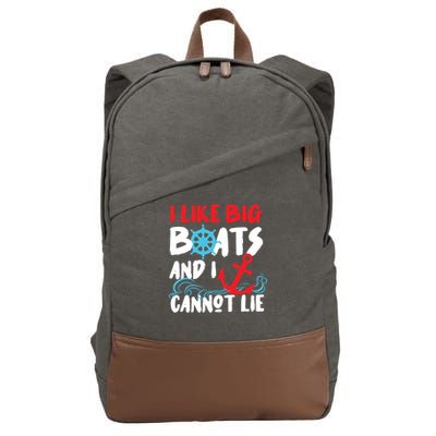 I Like Big Boats And I Cant Lie Cotton Canvas Backpack