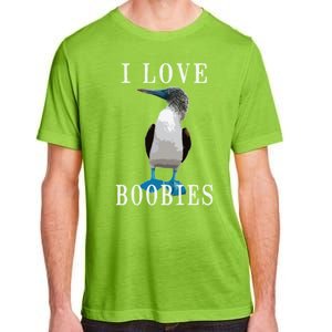 I Love Boobies Blue Footed Boobie Bird Adult ChromaSoft Performance T-Shirt