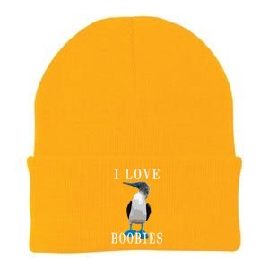 I Love Boobies Blue Footed Boobie Bird Knit Cap Winter Beanie