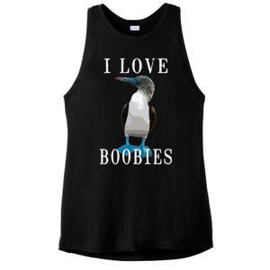 I Love Boobies Blue Footed Boobie Bird Ladies PosiCharge Tri-Blend Wicking Tank