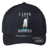 I Love Boobies Blue Footed Boobie Bird Flexfit Unipanel Trucker Cap