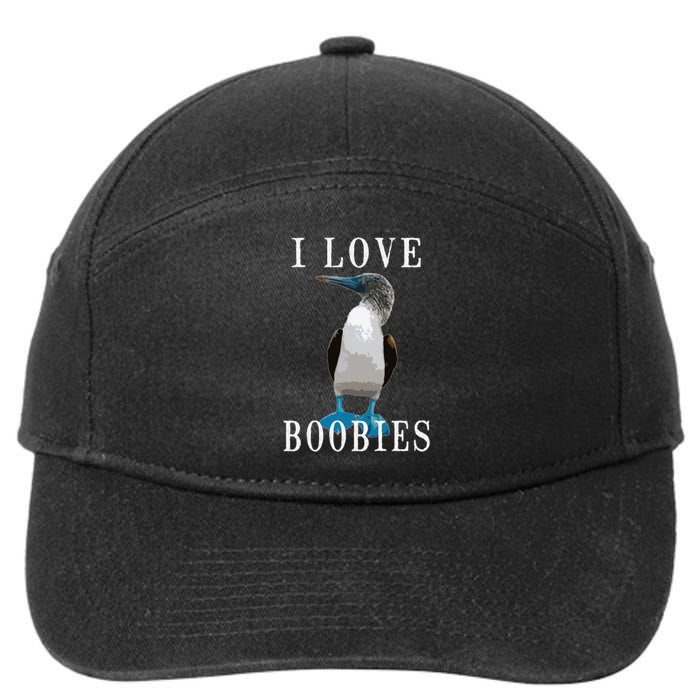 I Love Boobies Blue Footed Boobie Bird 7-Panel Snapback Hat