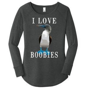 I Love Boobies Blue Footed Boobie Bird Women's Perfect Tri Tunic Long Sleeve Shirt