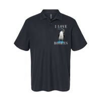 I Love Boobies Blue Footed Boobie Bird Softstyle Adult Sport Polo