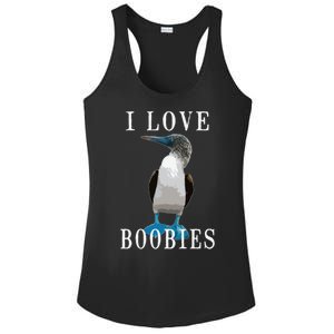 I Love Boobies Blue Footed Boobie Bird Ladies PosiCharge Competitor Racerback Tank