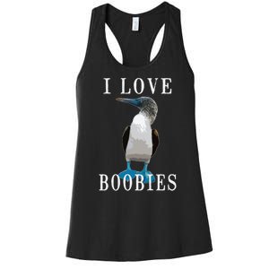 I Love Boobies Blue Footed Boobie Bird Women's Racerback Tank