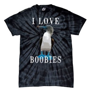 I Love Boobies Blue Footed Boobie Bird Tie-Dye T-Shirt