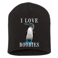 I Love Boobies Blue Footed Boobie Bird Short Acrylic Beanie