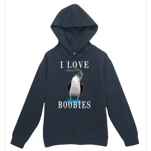 I Love Boobies Blue Footed Boobie Bird Urban Pullover Hoodie