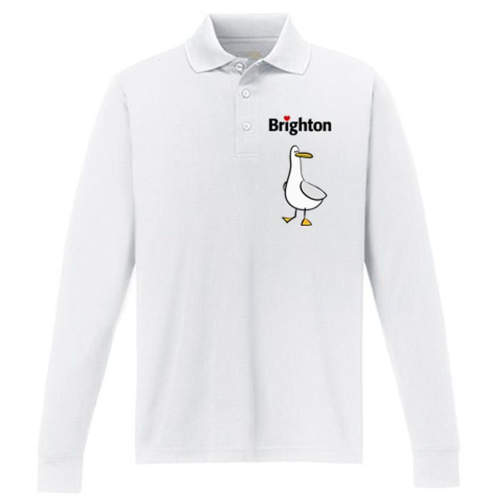 I Love Brighton Performance Long Sleeve Polo