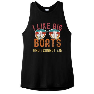 I Like Big Boats And I Cannot Lie Yacht Boating Funny Cruise Ladies PosiCharge Tri-Blend Wicking Tank