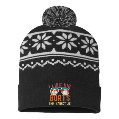 I Like Big Boats And I Cannot Lie Yacht Boating Funny Cruise USA-Made Snowflake Beanie