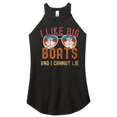 I Like Big Boats And I Cannot Lie Yacht Boating Funny Cruise Women’s Perfect Tri Rocker Tank