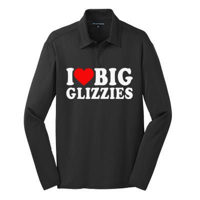 I Love Big Glizzies I Heart Hot Dog Lover Glizzy Gobbler Silk Touch Performance Long Sleeve Polo