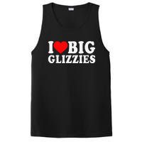 I Love Big Glizzies I Heart Hot Dog Lover Glizzy Gobbler PosiCharge Competitor Tank