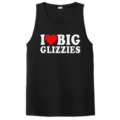 I Love Big Glizzies I Heart Hot Dog Lover Glizzy Gobbler PosiCharge Competitor Tank