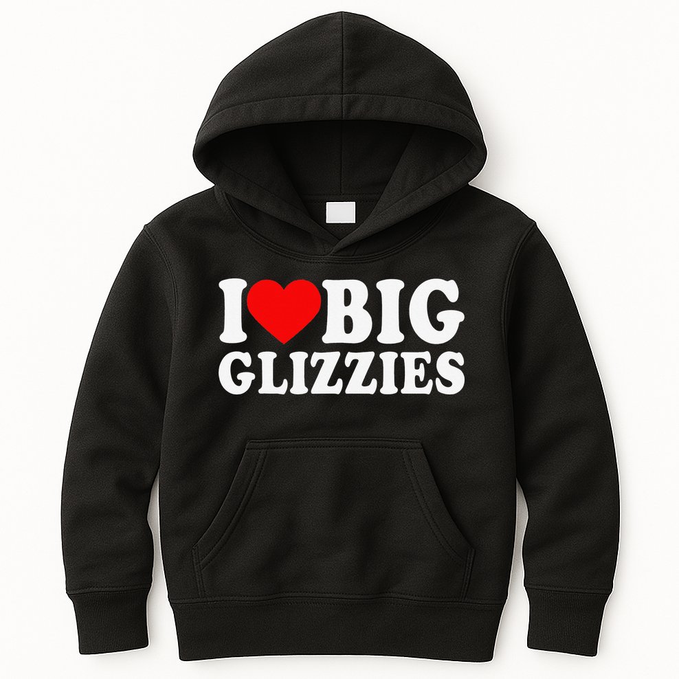 I Love Big Glizzies I Heart Hot Dog Lover Glizzy Gobbler Kids Hoodie