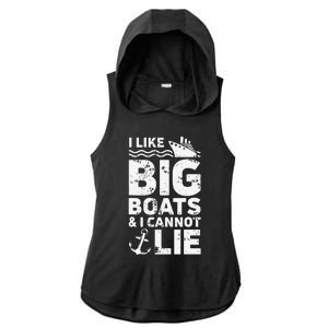 I Like Big Boats and I Cannot Lie Ladies PosiCharge Tri-Blend Wicking Draft Hoodie Tank