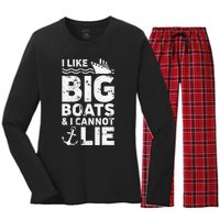 I Like Big Boats and I Cannot Lie Women's Long Sleeve Flannel Pajama Set 