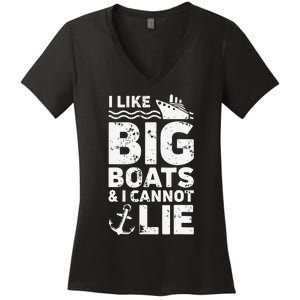 I Like Big Boats and I Cannot Lie Women's V-Neck T-Shirt