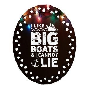 I Like Big Boats and I Cannot Lie Ceramic Oval Ornament