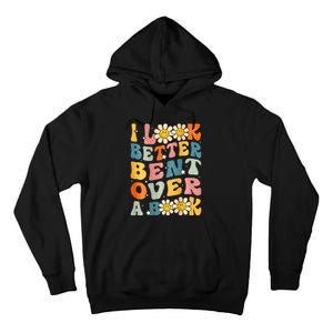 I Look Better Bent Over A Book Retro Groovy Reading Books Tall Hoodie