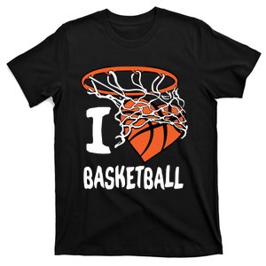 I Love Basketball Girl & Boy Basketball Hoop T-Shirt