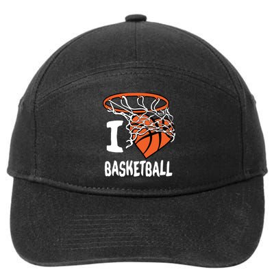 I Love Basketball Girl & Boy Basketball Hoop 7-Panel Snapback Hat