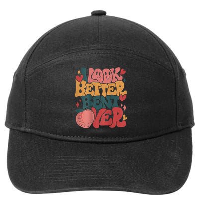 I Look Better Bent Over Peach Booty Funny Groovy 7-Panel Snapback Hat