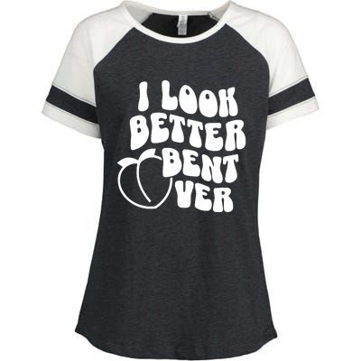 I Look Better Bent Over Enza Ladies Jersey Colorblock Tee