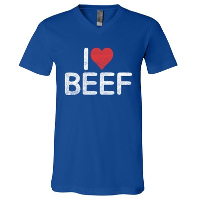 I Love Beef Gift V-Neck T-Shirt