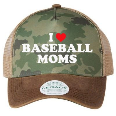 I Love Baseball Moms Funny Design Legacy Tie Dye Trucker Hat