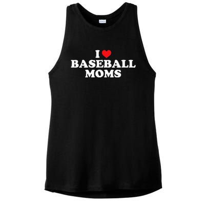 I Love Baseball Moms Funny Design Ladies PosiCharge Tri-Blend Wicking Tank