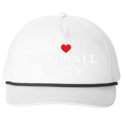 I Love Baseball Moms Funny Design Snapback Five-Panel Rope Hat