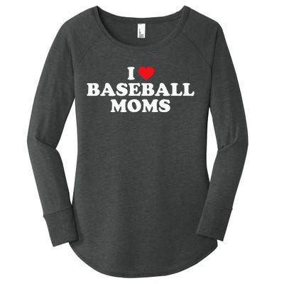 I Love Baseball Moms Funny Design Women's Perfect Tri Tunic Long Sleeve Shirt