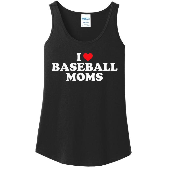 I Love Baseball Moms Funny Design Ladies Essential Tank