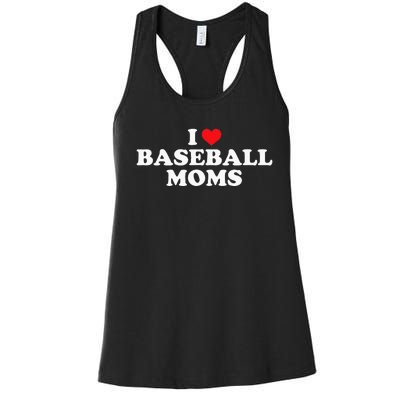 I Love Baseball Moms Funny Design Women's Racerback Tank