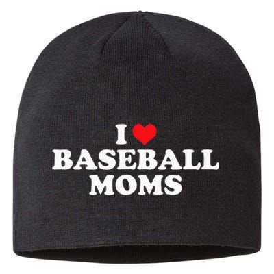 I Love Baseball Moms Funny Design Sustainable Beanie