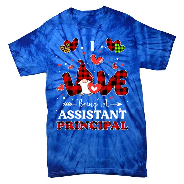 I Love Being A Assistant Principal Gnome Valentine's Day Cute Gift Tie-Dye T-Shirt