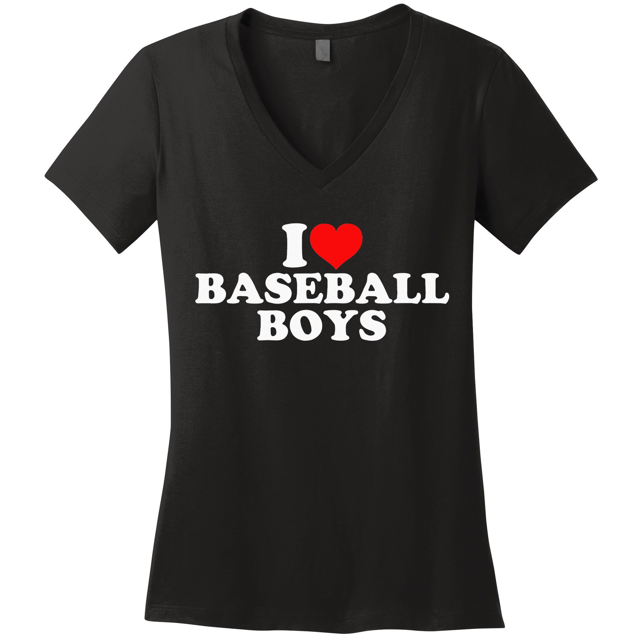 I Love Baseball funny quote player sports Women's V-Neck T-Shirt