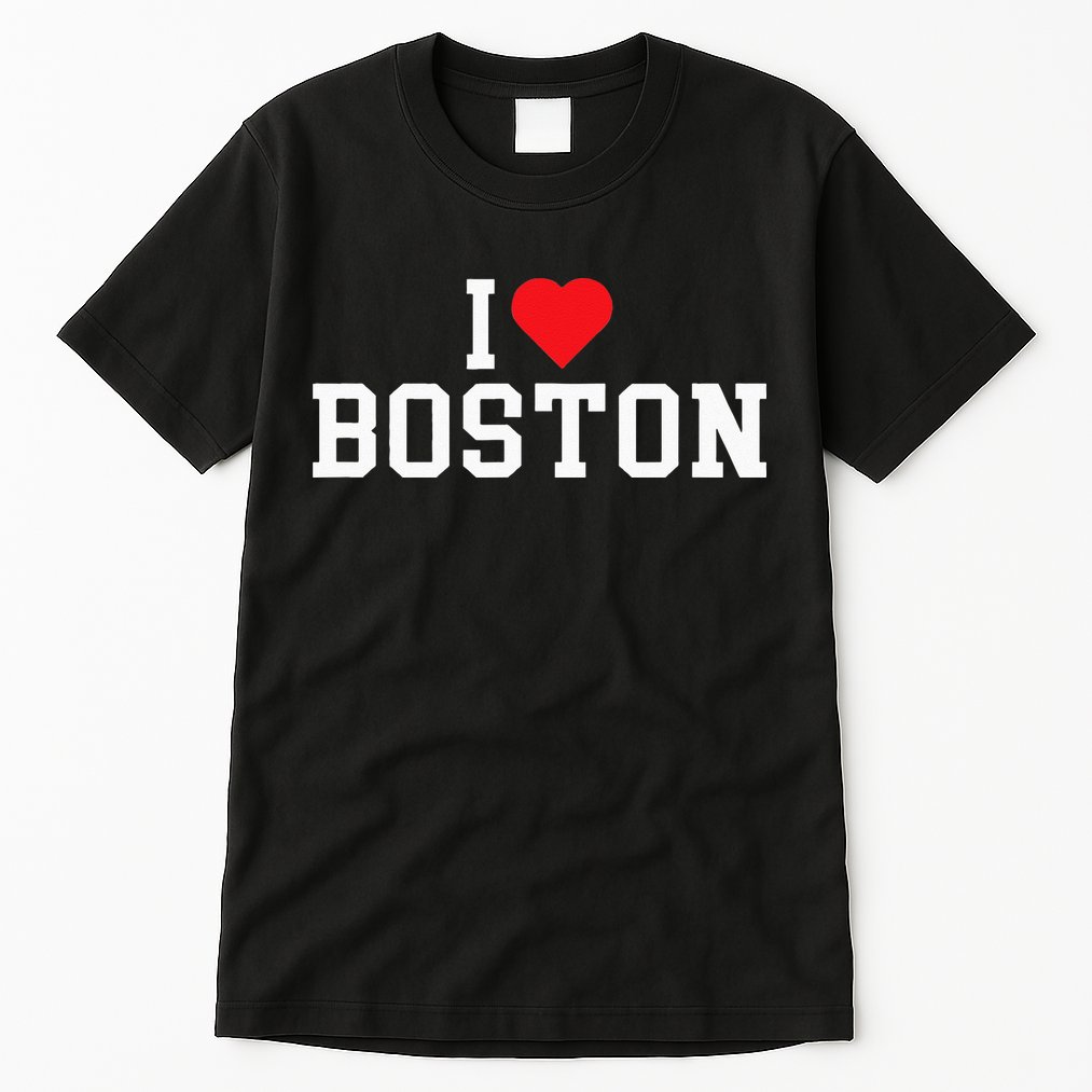 I Love Boston Massachusetts Throwback Tall T-Shirt