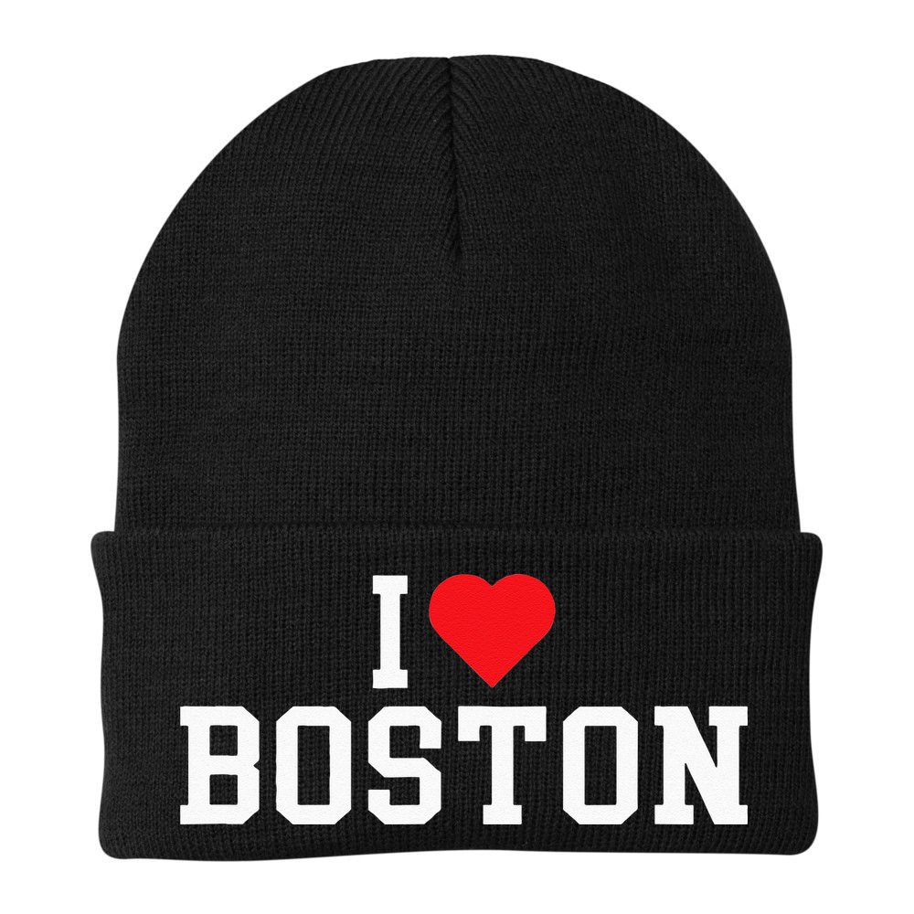 I Love Boston Massachusetts Throwback Beanie