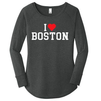 I Love Boston Massachusetts Throwback Women's Perfect Tri Tunic Long Sleeve Shirt